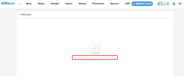 depicting the conditions for withdrawal on 8xbet, showcasing various withdrawal methods and guidelines