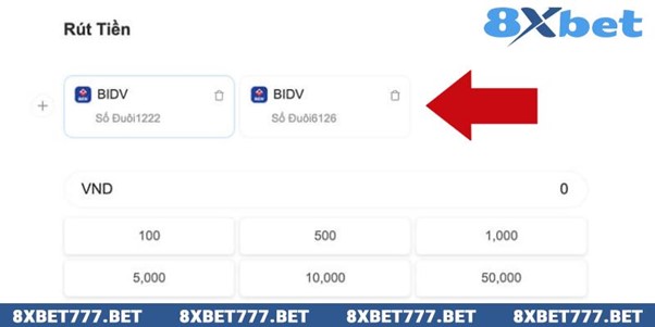 Nhận tiền về tài khoản ngân hàng từ 8xbet