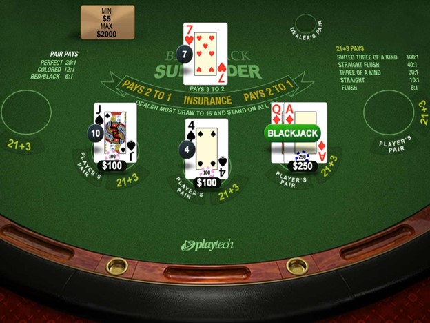 Cược phụ trong Blackjack Super 7s